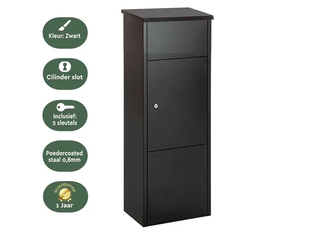 Pakketbrievenbus BRASQ 105x38x24cm PB400 Zwart