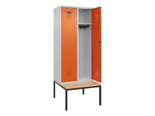 locker met bank,HxBxD 2120x800x815mm,2vak,vak B 400mm,cilinderslot