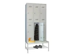 banklocker,dubbeldeks,HxBxD 2150x900x800mm,RAL7035,front RAL7035