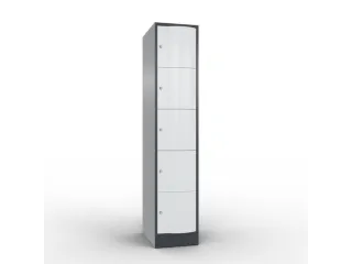 lockerkast cil.slot 1950x396x640mm 1x5 vakken RAL7021 front RAL7035 - 1
