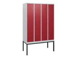 locker,HxBxD 1950x1200x500mm,4vak,vak B 300mm,cil.-slot,voetonderstel
