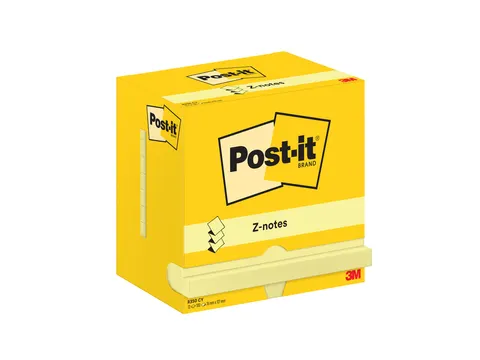 Memoblok Post-it Z-Note R350 76x127mm geel 12 stuks