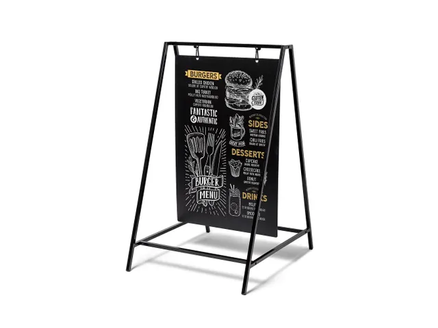 Krijtstoepbord Swing 50x70cm Zwart industrieel frame 15mm