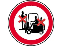 panneau d'interdiction Interdiction de monter sur le chariot élévate