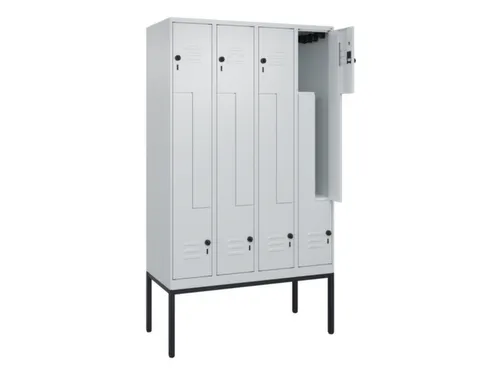 Z-garderobekast,HxBxD 2120x1200x500mm,vak B 150/300mm,draaigrendel