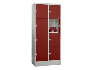 lockerkast,HxBxD 1850x800x500mm,2x4vakken,RAL7035,front RAL3000 - 2
