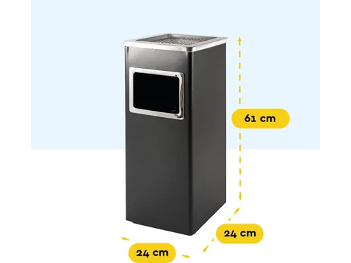 BRASQ Asbak met Afvalbak AT600 Zwart 16 Liter