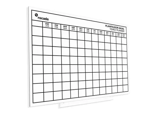 Whiteboard Rocada Skinplanner maanden 75x115cm wit gelakt