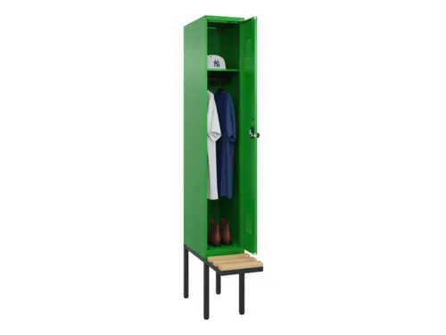 locker met bank,HxBxD 2120x300x815mm,1vak,vak B 300mm,draaigrendel
