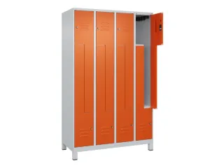 Z-garderobekast,HxBxD 1950x1200x500mm,vak B 150/300mm,cil.-slot,voeten - 2