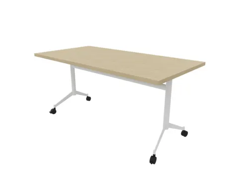 klaptafel,HxBxD 750x1600x800mm,hoekig,T-voet wit,ovale buis,blad eiken