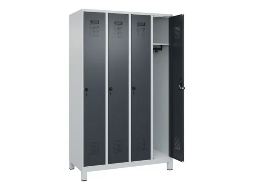 locker,HxBxD 1950x1200x500mm,4vak,vak B 300mm,draaigrendel,voeten
