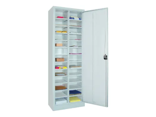 Postsorteerkast 1950x640x400mm 2x13vakken 1deur Ral7035 Front Ral7035