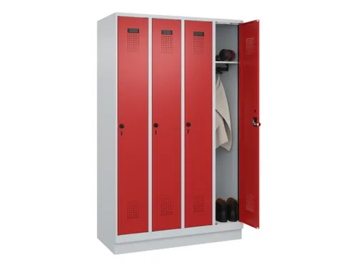 locker,HxBxD 1950x1200x500mm,4vak,vak B 300mm,draaigrendel,sokkel
