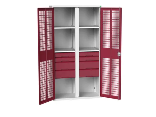 universele kast,HxBxD 2000x1050x550mm,4xStalen bodem,8lade(n)