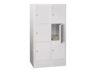 lockerkast,HxBxD 1187x600x500mm,2x3vakken,RAL7035,front RAL7035 - 2