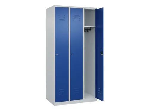 locker,HxBxD 1850x900x500mm,3vak,vak B 300mm,cil.-slot,staand op vloer