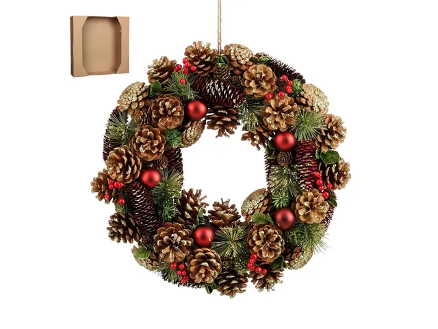 Eton Kerstkrans rood hxd 9x45cm