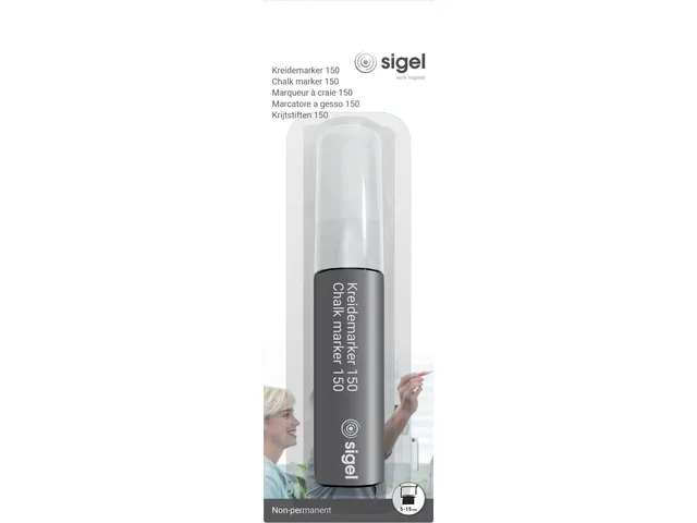 Krijtstift Sigel wit 1st wig punt 5-15 mm