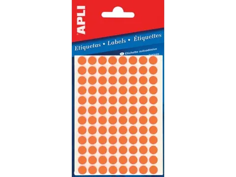 Apli Ronde Etiketten Ø8mm Fluor Oranje