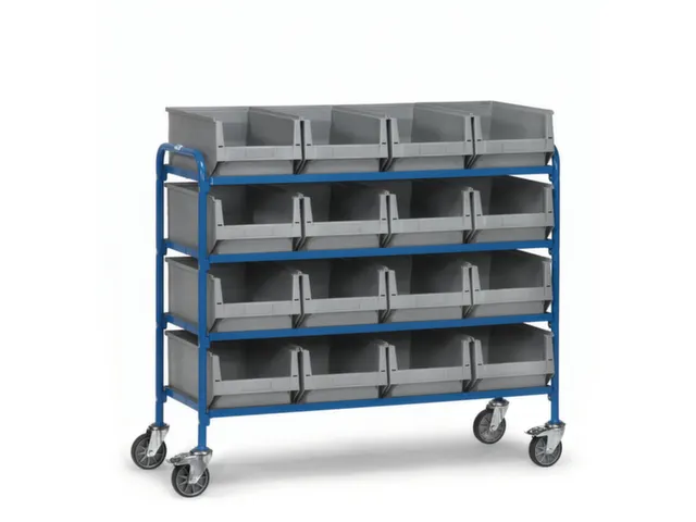 bijzetwagen,draagverm. 250kg,4etage(s),open,laadvl. LxB 1250x470mm