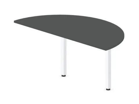 aanbouwtafel,i.h.v.,HxBxD 720-840x1600x800mm,halfrond,MS-donkergrijs