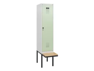 locker met bank,HxBxD 1950x400x815mm,1vak,vak B 400mm,draaigrendel - 2