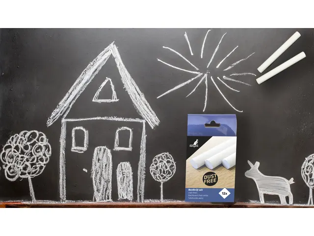 Bordkrijt Wit Stofvrij Doos 12st.