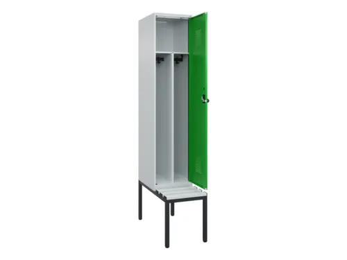locker met bank,voor scheiding van kleding,HxBxD 2120x400x815mm,1vak