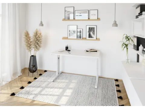 bureau,HxBxD 650-850x1200x670mm,blad wit,C-voet wit