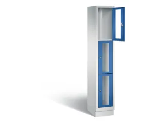 Lockerkast 1800x320x500mm 1x3 vakken Cilinderslot, Sokkel, RAL5010 - 1