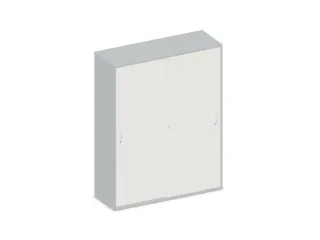 Schuifdeurkast 1540x1200x430mm Romp Lichtgrijs Decor Front Wit - 1