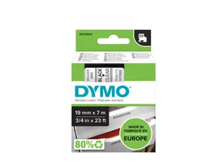 Labeltape Dymo 45800 D1 S720820 19mmx7m zwart op transparant - 1