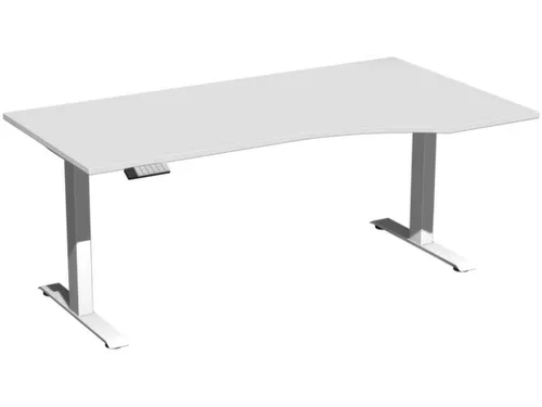 In hoogte verstelbaar bureau in vrije vorm,HxBxD 630-1280x1800x1000mm