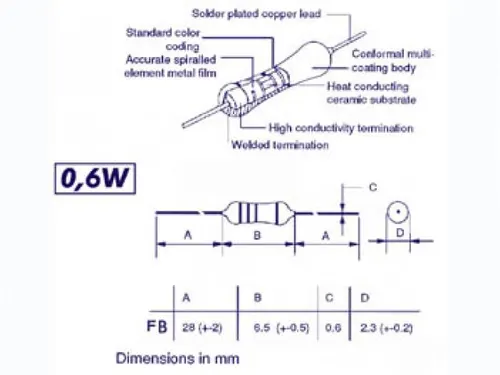 Weerstand Metalfilm 0.6W 5% 560E