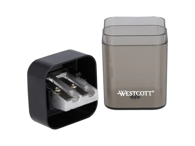 Taille-crayon Westcott double en plastique noir taille-crayon en méta