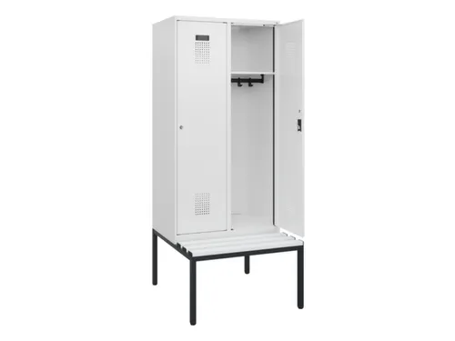 locker met bank,HxBxD 1950x800x815mm,2vak,vak B 400mm,cilinderslot