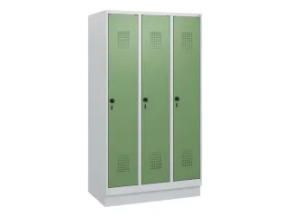 schoollocker,HxBxD 1630x900x500mm,3vak,vak B 300mm,draaigrendel,sokkel - 2