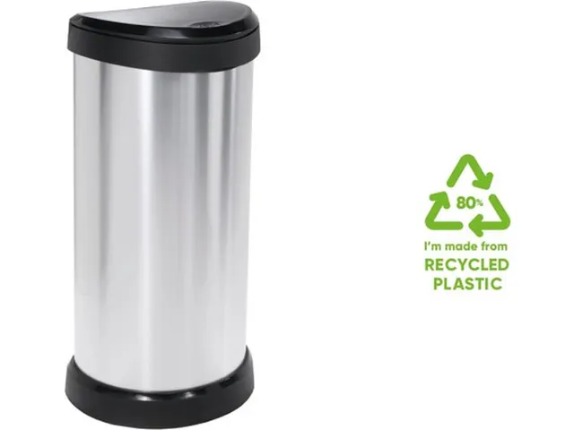 Push Bin Decobin 40 Liter Prullenbak 40 Liter Metallic