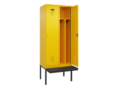 locker met bank,voor scheiding van kleding,HxBxD 2120x800x815mm,2vak