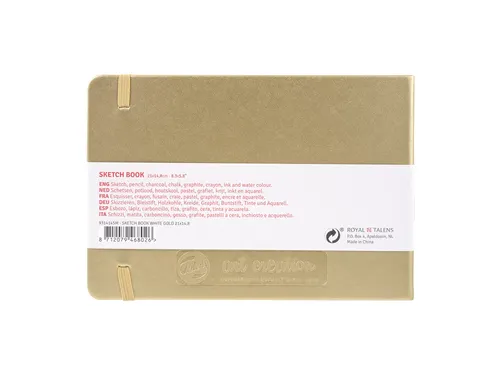 Schetsboek Talens Art Creation 80 witte vellen 140gr 210x150mm witgoud