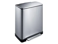 Afvalbak pedaalemmer RVS mat rechthoekig 18 Liter + 28 Liter