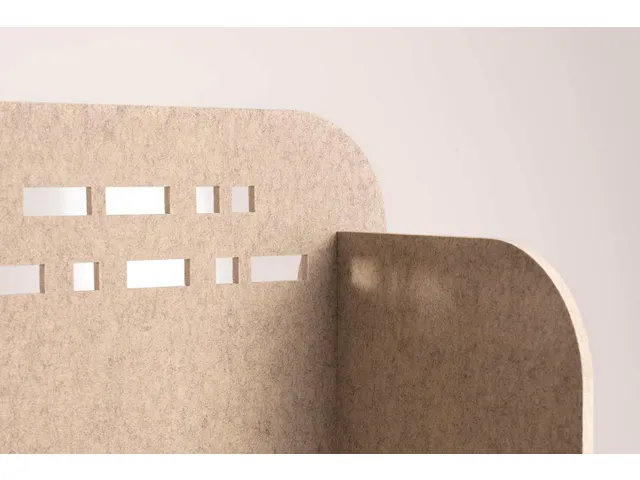 Akoestisch PET-vilt scheidingsscherm S 70x35cm beige