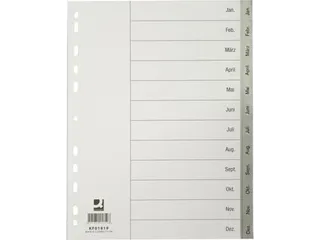 Tabbladen Jan-Dec Met Indexblad A4 Grijs - 3