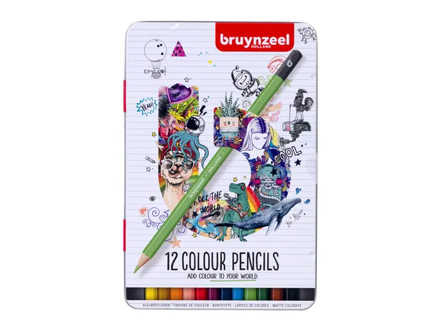 Kleurpotlood Bruynzeel blik à 12 kleuren