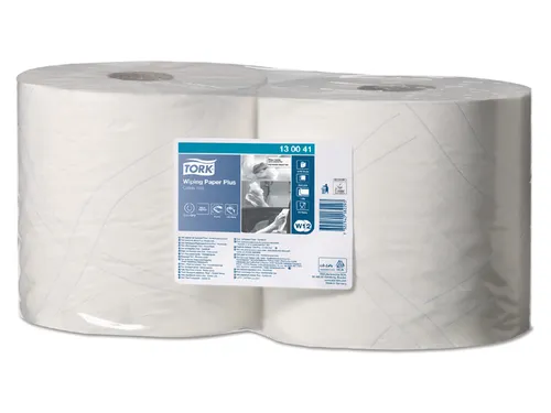 Poetsrol Tork W1 130041 2-laags 23,5cmx255m 2 rollen wit