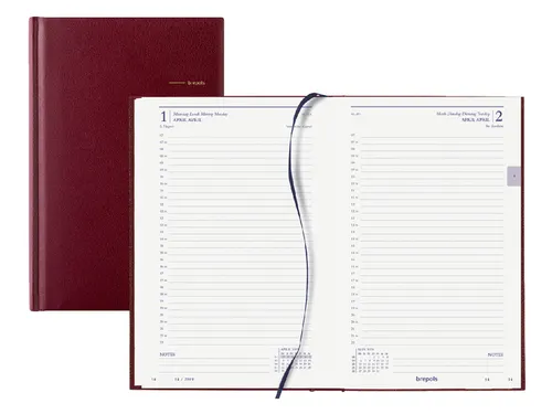 Agenda 2027 Brepols Saturnus Luxe 1dag/1pagina bordeaux