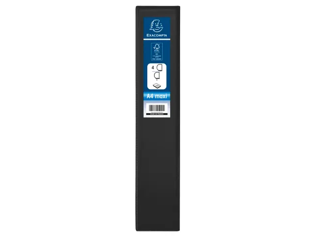 Ringmap PP personaliseerbaar Kreacover 4 D-ringen 40mm A4 maxi Zwart