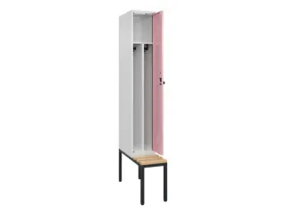 locker met bank,voor scheiding van kleding,HxBxD 2120x300x815mm,1vak - 1