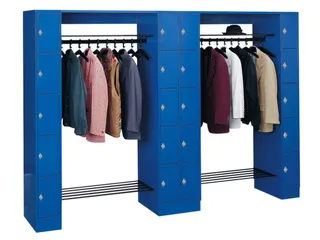 locker met kapstok,HxBxD 1950x2840x480mm,romp RAL7016,front RAL7016 - 1